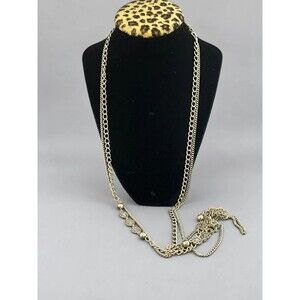 Long Silver-Tone Multi-Strand Filigree Necklace